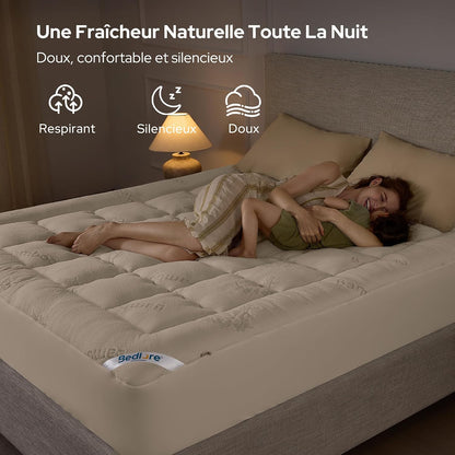 BEDLORE Surmatelas 160x200 cm, sur Matelas 2 Personne en Viscose de Bambou