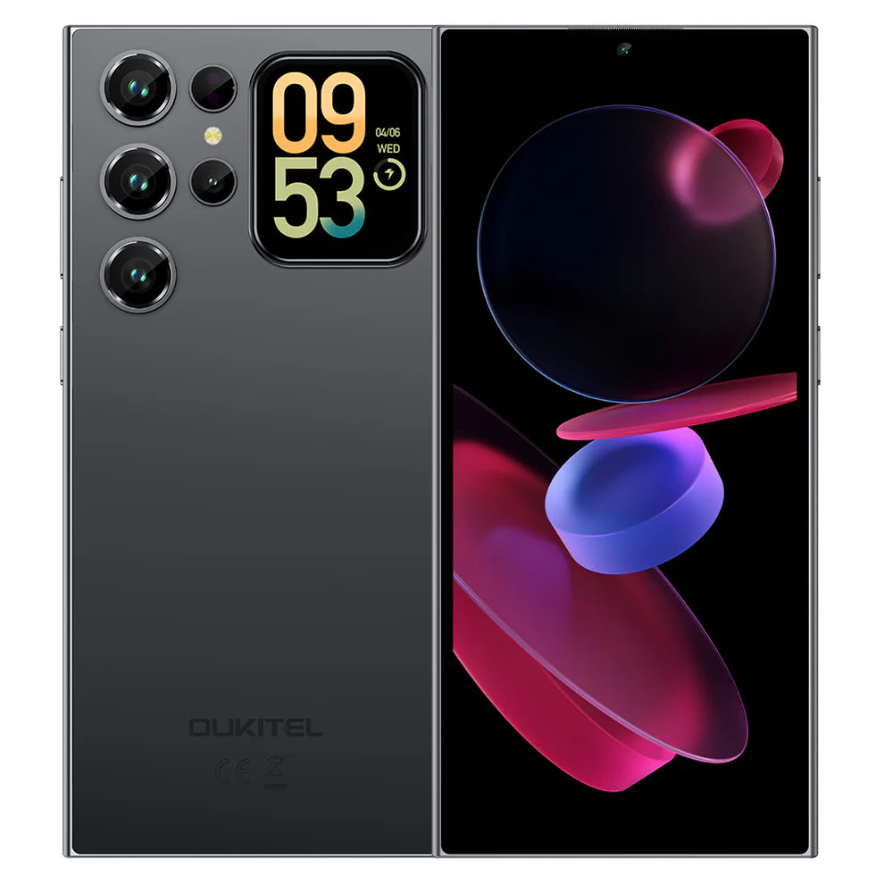C62 Telephone Portable Android 15 avec Écran Arrière, 16(4+12) Go +128Go/TF 1To Smartphone Pas Cher, 6,88" HD+ 90Hz, 5150mAh Telephone, 13MP+5MP, Dual SIM 4G/Fingerprint/Face ID/GPS/OTG-Noir